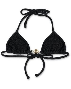 Reina Olga Splash Triangle Bikini Top - Black