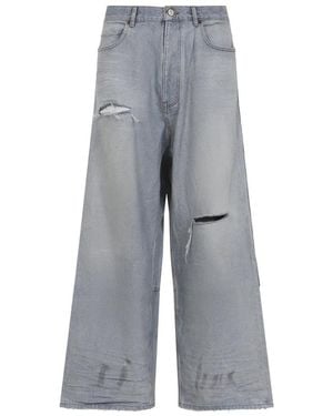 Balenciaga Baggy Jeans With Rips - Grey