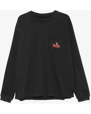 Rhude American Spirit Ls Pocket Tee - Black