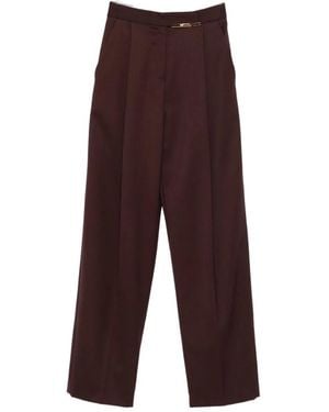 Elisabetta Franchi Chocolate Pleated Pants - Purple