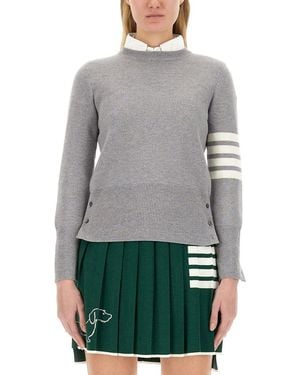Thom Browne Virgin Wool Sweater - Gray