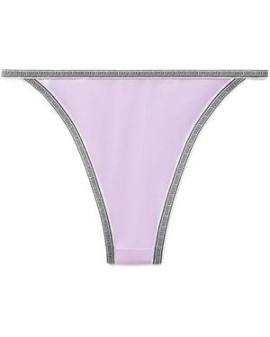 Versace Bikini Bottoms With Embroidered Logo - Purple