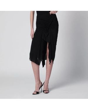 Francesco Murano Draped Skirt With Front Slit - Black