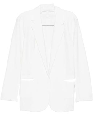 Norma Kamali Oversized Single-Breasted Blazer Jacket - White