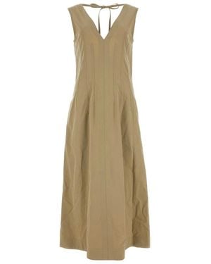 Bottega Veneta Cappuccino Cotton Blend Dress - Natural
