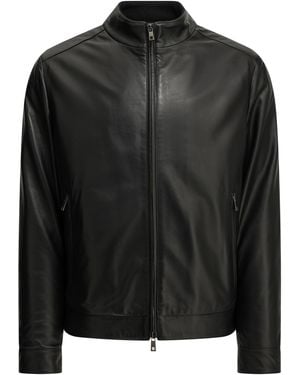 Altum Sheep Nappa Leather Polyester Padded Jacket - Black
