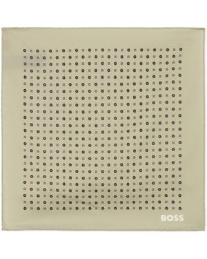 BOSS Scarf With Geometric Pattern - Natural
