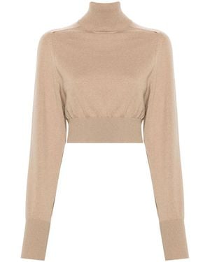 Max Mara Wool Turtle-Neck Sweater - Natural
