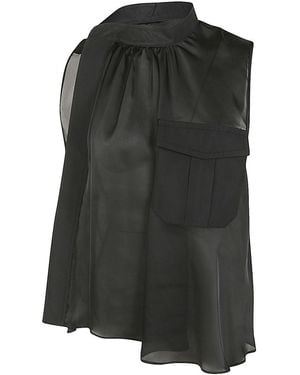 Sacai Fabric Combo Shirt - Black