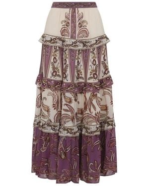 FARM Rio Sand Delicate Ainika Viscose Long Skirt - Brown