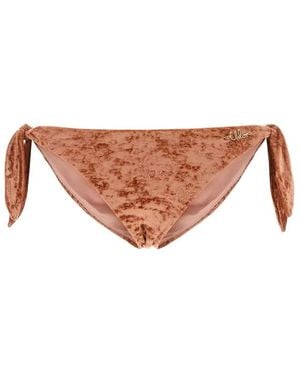 Chloé Peach Stretch Velvet Bikini Slip - White