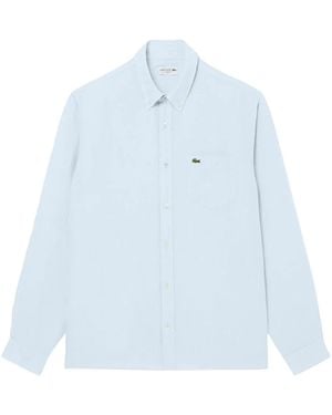 Lacoste Regular-Fit Linen Shirt - Blue