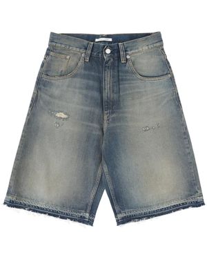 sunflower Super Wide Vintage Denim Shorts - Blue