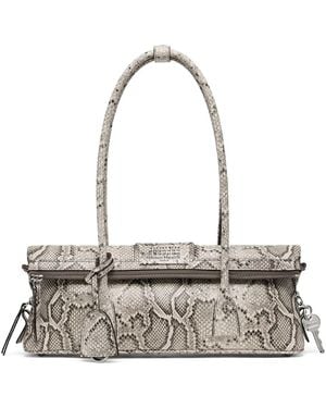 Maison Margiela Caprine Leather Polyester Brass Shoulder Bag - White