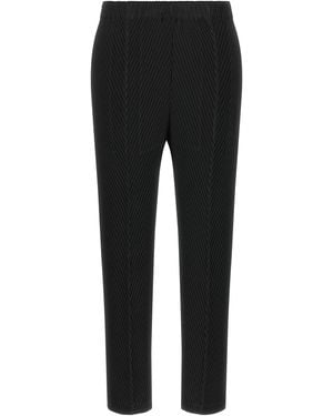 Issey Miyake 'Rhombus Pleats' Pants - Black