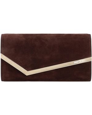 Jimmy Choo Emmie Suede Clutch - Brown