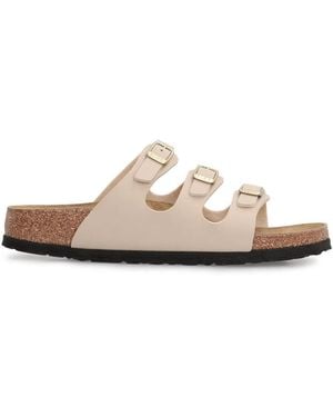 Birkenstock Florida Bs Leather Slides - Metallic