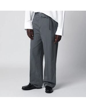 Lardini Cotton And Silk Pants - Gray