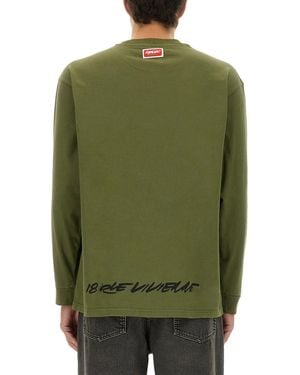 KENZO Cotton T-Shirts - Green