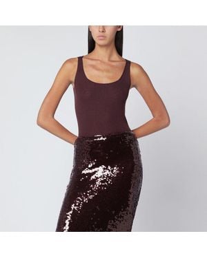 Roberto Collina Eggplant-Coloured Wool Tank Top - Purple
