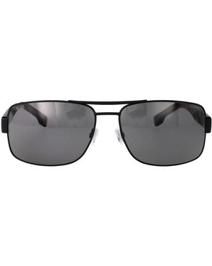 BOSS Matte Stainless Steel Sunglasses - Grey