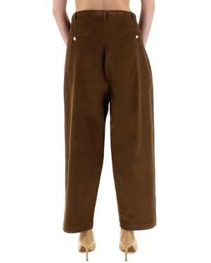 Moschino Wide-Leg Corduroy Trousers With Drawstring Waist - Brown