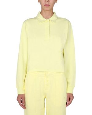 Helmut Lang Solid Shirt Collar Polo - Yellow