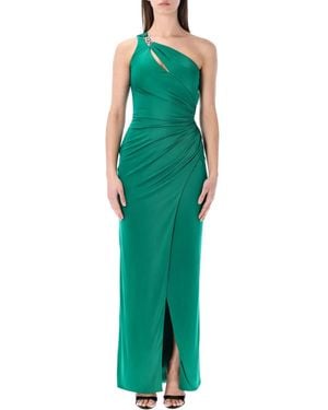 Versace Draped Jersey Gown - Green