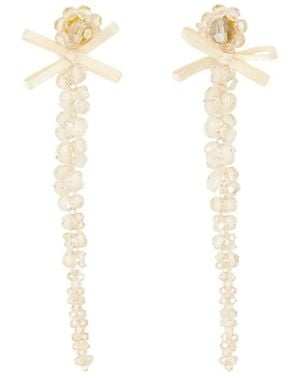 Simone Rocha Petite Bow Drip Earrings - White