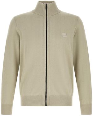 BOSS 'Kanozip_S' Cardigan - Natural