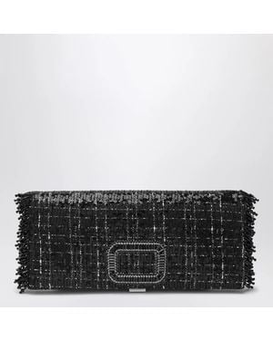 Roger Vivier Pilgrim Clutch Bag With Micro Sequins - Black