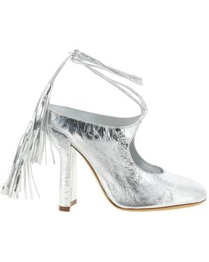 Dries Van Noten Laminated Leather Mules - White
