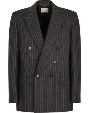 Saint Laurent Cassandre Doublebreasted Jacket - Black