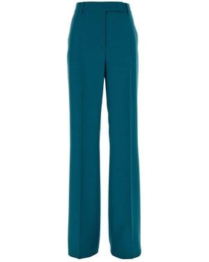 Max Mara Petrol Wool Blend Talco Pant - Blue