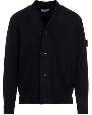 Stone Island Cotton-Blend Cardigan - Blue