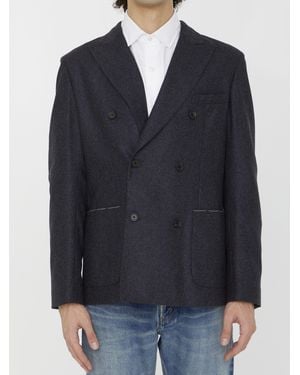 Tonello Anthracite Flannel Jacket - Blue