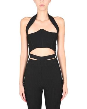 ANDREADAMO Andreadamo Ribbed Bustier - Black