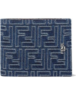 Fendi Ff Bi-Fold Wallet - Blue