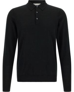 LARMERI STUDIO Merino Wool Polo Shirt - Black
