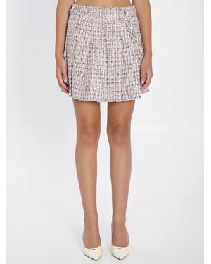 Self-Portrait Self Portrait Pleated Skirt With Belt - White
