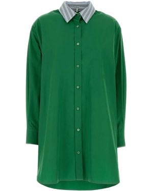 Loewe Grass Poplin Shirt Dress - Green