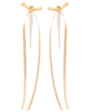 Simone Rocha Bow Ribbon Drip Earrings - White