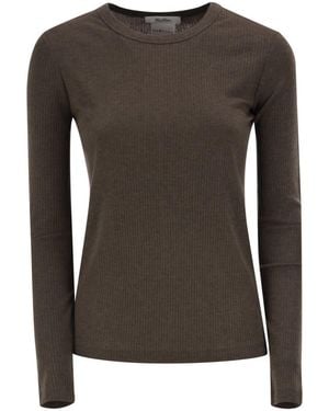 Max Mara Ribbed Long-Sleeve Sweater - Brown