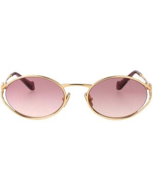 Miu Miu Oro Metal Sunglasses - Pink