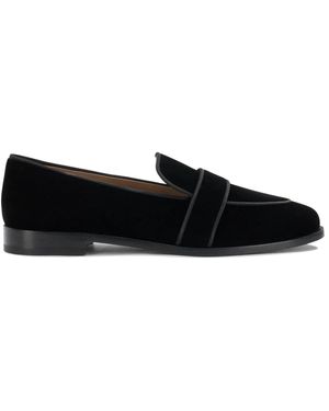 Aquazzura Suede Leather Loafers - Black