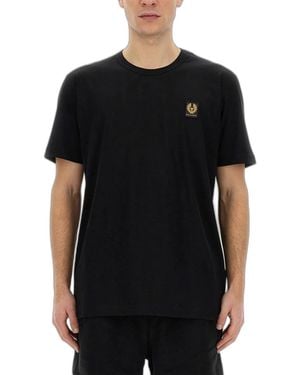 Belstaff Tshirt Con Patch Logo - Black