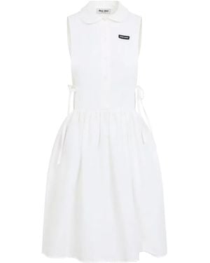 Miu Miu Popeline Mini Dress - White