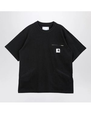 SACAI X CARHARTT WIP Cotton T-Shirt With Logo Patch - Black