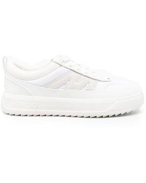 Moncler Logo-Embossed Ridged-Sole Sneakers - White