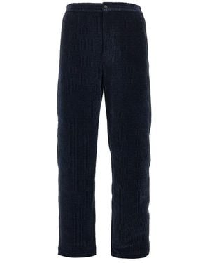 Emporio Armani Ribbed Chenille Trousers - Blue
